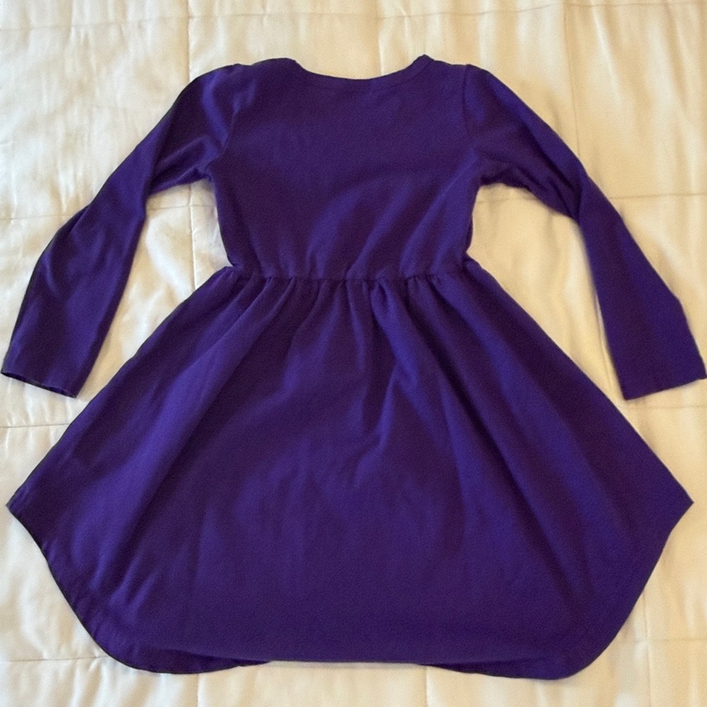 Arshiner purple long-sleeve skater-style dress size 110 (US equivalent 5-5T) - Picture 5 of 6